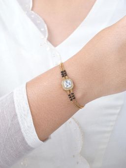 SWASHAA - Viyana Solitaire Halo Layered Mangalsutra Bracelet