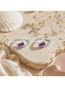 White Velvet - Silver 92.5 Ruby Glow Minimal Toe Ring
