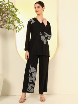 Nehamta - Women Black Rayon Co-Ord Set