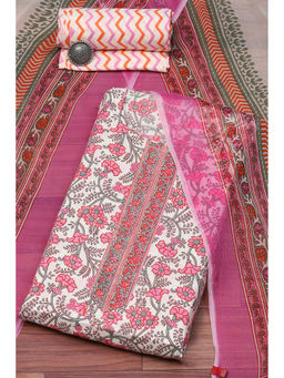 Biba - Pink Cotton Floral Unstitched Suit (Set of 3)