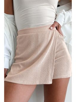 Errabelly - Beige Corduroy Solid Skorts