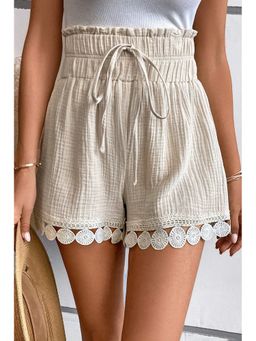 Errabelly - Beige Cotton Textured Shorts