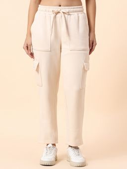 Cantabil - Beige Straight Polycotton Solid Cargo