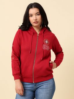 Cantabil - Maroon Fleece Hooded Hoodie