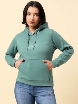 Cantabil - Green Blended Hooded Hoodie
