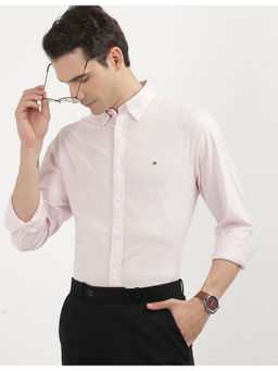 Tommy Hilfiger - Mens Pink Striped Shirt