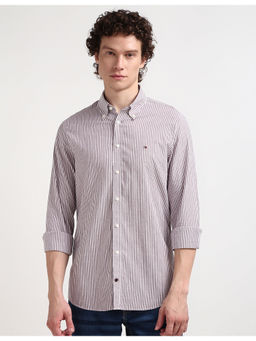 Tommy Hilfiger - Mens Purple Striped Shirt