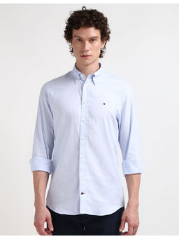 Tommy Hilfiger - Mens Blue Solid Shirt
