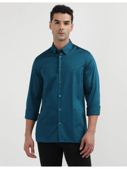 Tommy Hilfiger - Mens Teal Solid Shirt