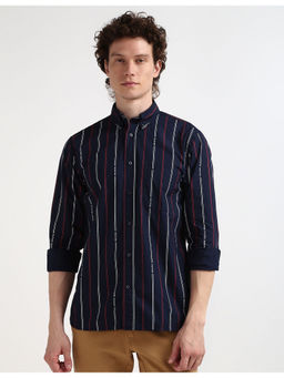 Tommy Hilfiger - Mens Navy Blue Striped Shirt