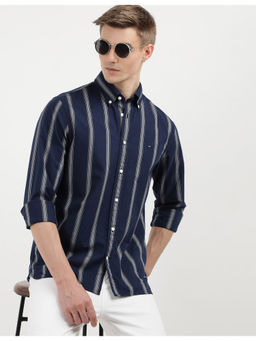 Tommy Hilfiger - Mens Navy Blue Striped Shirt