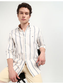 Tommy Hilfiger - Mens White Striped Shirt
