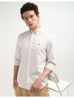 Tommy Hilfiger - Mens Beige Striped Shirt