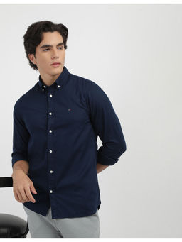 Tommy Hilfiger - Mens Navy Blue Solid Shirt