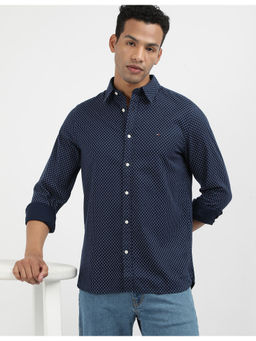 Tommy Hilfiger - Mens Navy Blue Printed Shirt
