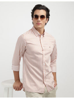 Tommy Hilfiger - Mens Brown Striped Shirt