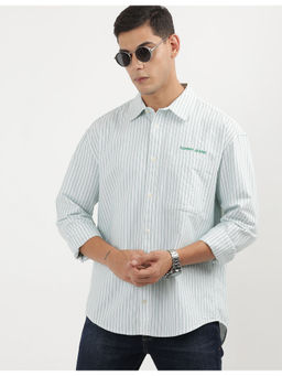 Tommy Hilfiger - Mens Green Striped Shirt