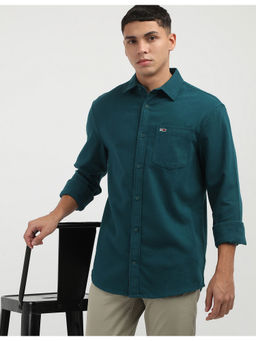 Tommy Hilfiger - Mens Green Solid Shirt
