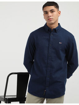 Tommy Hilfiger - Mens Navy Blue Solid Shirt