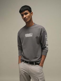 Mufti - Men Grey Typography Printed Sweatshirt