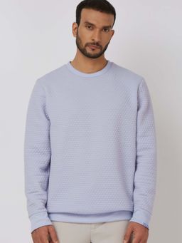 Mufti - Men Lavender Textured Full Sleeves Sweatshirt