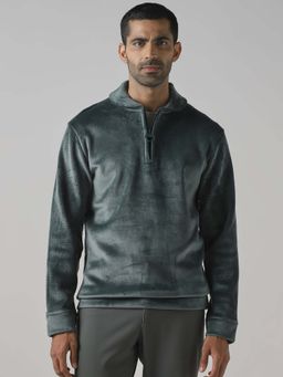 Mufti - Men Dark Green Solid Full Sleeves Sweatshirt