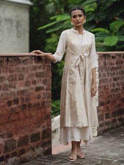 W - Organza White Jacket with Inner Dress (Set of 2)