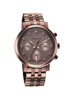 Fastrack - Tick Tock 1.0 3287Qm01 Brown Dial Multifunction Watch For Men