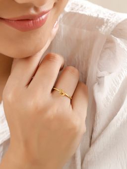 Mia by Tanishq - Letter B 14Kt Yellow Gold Initial Ring (14)