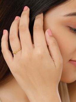 Mia by Tanishq - Letter N 14Kt Yellow Gold Initial Ring (14)