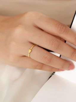 Mia by Tanishq - 14Kt Yellow Gold Heart-Shaped Finger Ring