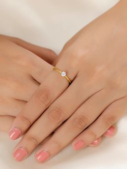 Mia by Tanishq - 14Kt Yellow Gold Finger Ring with Solitaire (14)