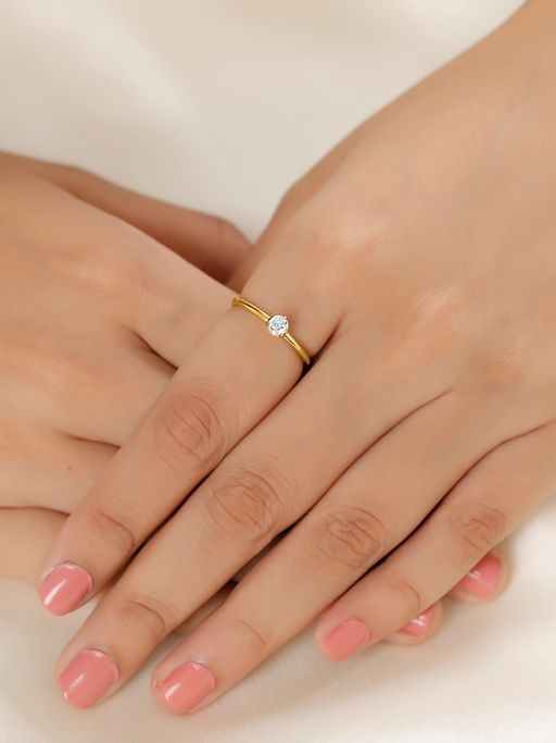 Solitaire Mia By Tanishq Rings Online Buy Mia By Tanishq 14Kt Yellow Gold  Finger Ring With Solitaire (14