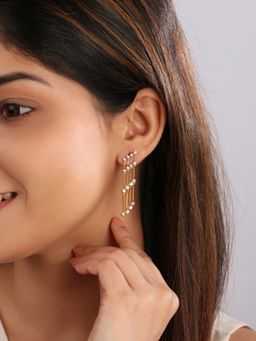 Mia by Tanishq - Starry Symmetry 14Kt Diamond Drop Earrings