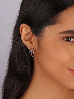 Mia by Tanishq - Moonstruck Merriment Diamond and Blue Sapphire Drop Earrings