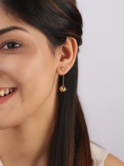 Mia by Tanishq - Cosmic Elegance 18Kt Ringed Planet Drop Earrings
