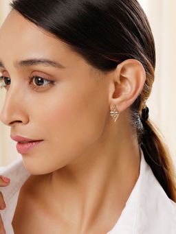 Mia by Tanishq - Elevated Goat Triangle Link 18Kt Drop Earrings