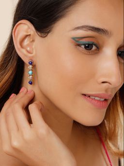 Mia by Tanishq - Pop Magic 18Kt Convertible Lapis Lazuli Drop Earrings