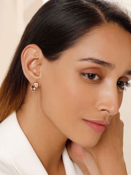 Mia by Tanishq - Dazzling Beauty 18Kt Pink Sapphire Modular Drop Earrings