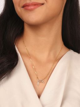 Mia by Tanishq - Lunar Arcs 14Kt Gold Pendant with Chain