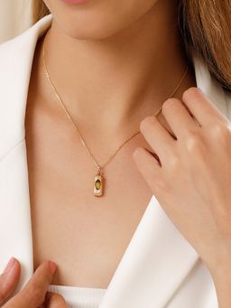 Mia by Tanishq - May'S Beauty 18Kt Chain Peridot-Ball Pendant with Chain