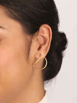 Mia by Tanishq - Enchanted Moonbeam Arc Hoop 14Kt Earrings