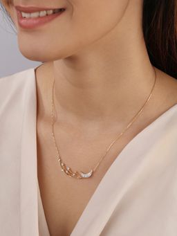 Mia by Tanishq - Crescent Comet'S Glimmer 14Kt Diamond Necklace