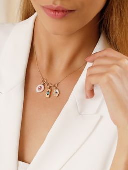 Mia by Tanishq - Radiant Trio-Charm 14Kt Amethyst Necklace