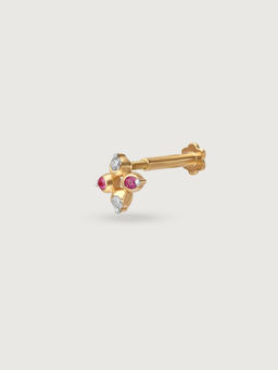 Mia by Tanishq - 14Kt Yellow Gold Diamond Nose Pin