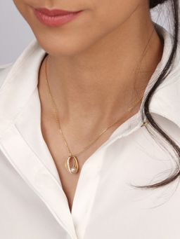 Mia by Tanishq - Pretty Cosmic Reverie 14Kt Diamond and Pearl Pendant