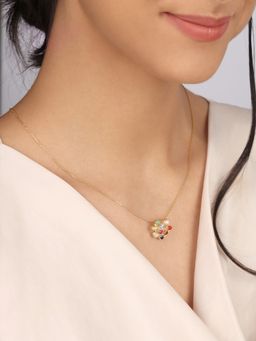 Mia by Tanishq - Gemstone Galaxy 14Kt Modern Navratna Pendant