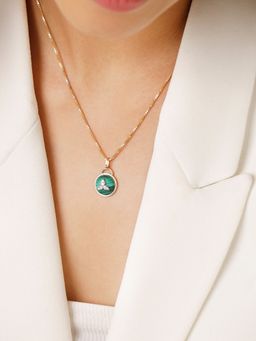 Mia by Tanishq - Green Goddess 14Kt Diamond and Malachite Pedant
