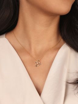 Mia by Tanishq - Cosmic Elegance 14Kt Diamond and Blue Sapphire Pendant with Chain