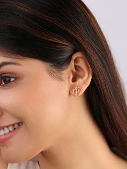 Mia by Tanishq - Luminous Splendor 14Kt Pink Sapphire Stud Earrings